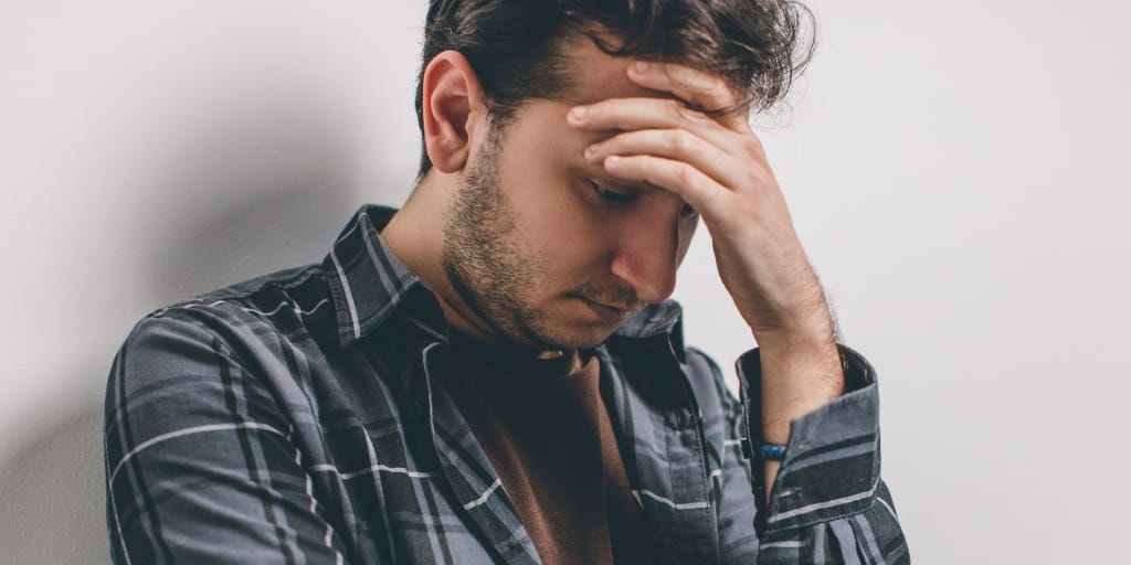 Man struggling with addiction