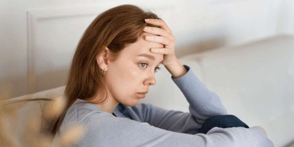 Wellbutrin for anxiety - Stressed out woman holding her head